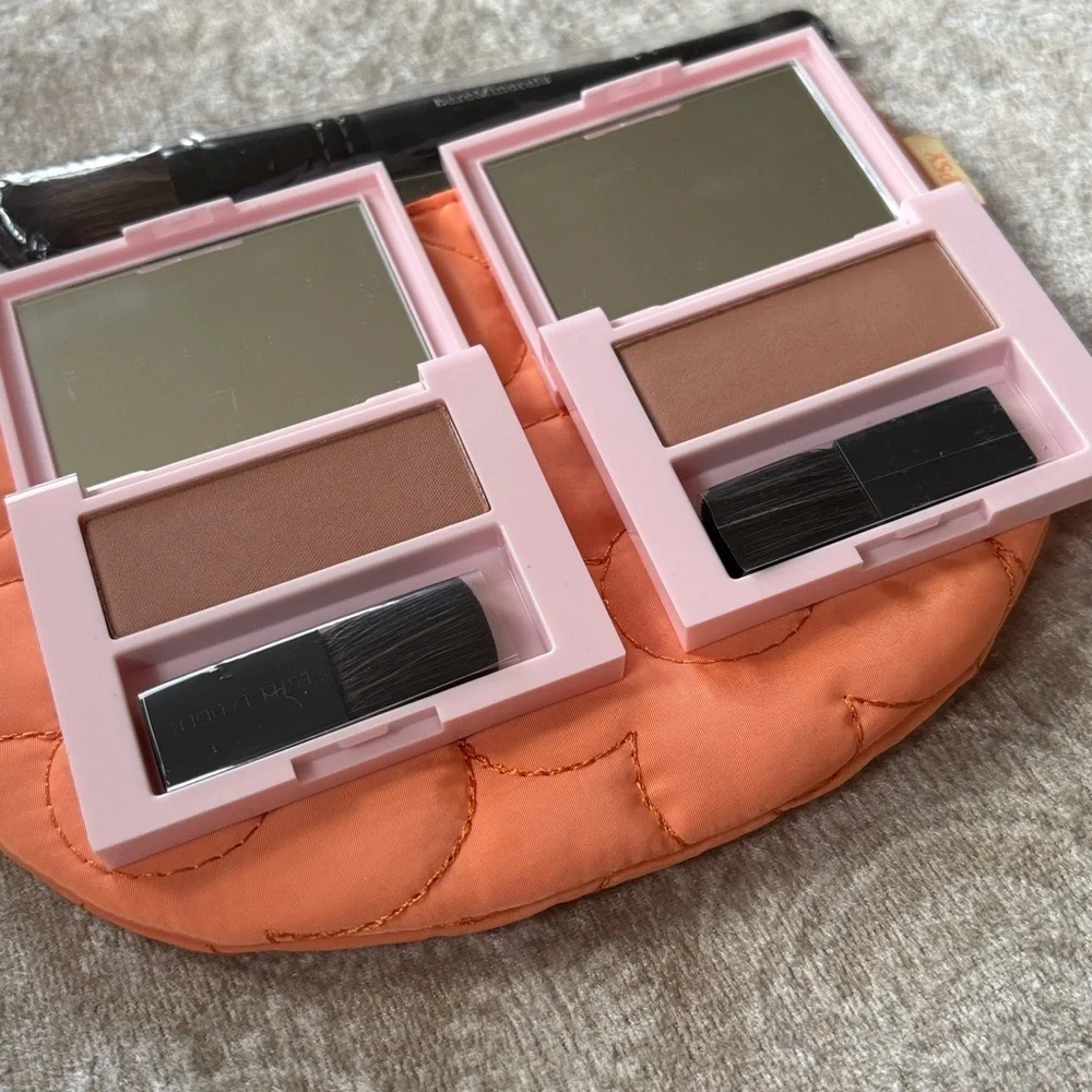 Brand New Estee Lauder Set of 2 Bronzers bareMinerals Cheek & Eye Brush & Bag